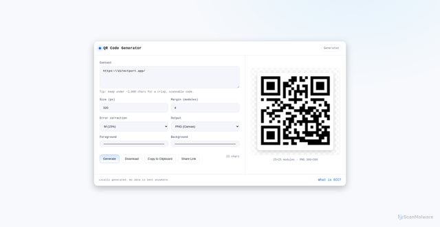 Security scan screenshot of http://luxqr.pages.dev/