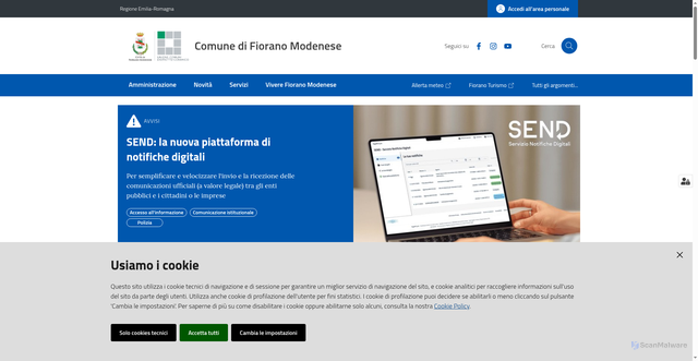 Security scan screenshot of https://www.comune.fiorano-modenese.mo.it/