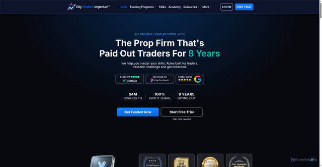 Security scan screenshot of https://propfirmstop-site.pages.dev/visit/city-traders-imperium/