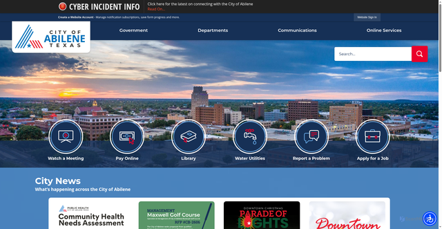 Security scan screenshot of https://abilenetx.gov/