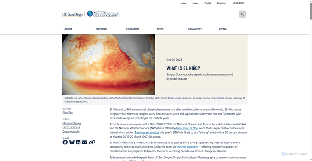 Security scan screenshot of https://scripps.ucsd.edu/news/what-el-nino