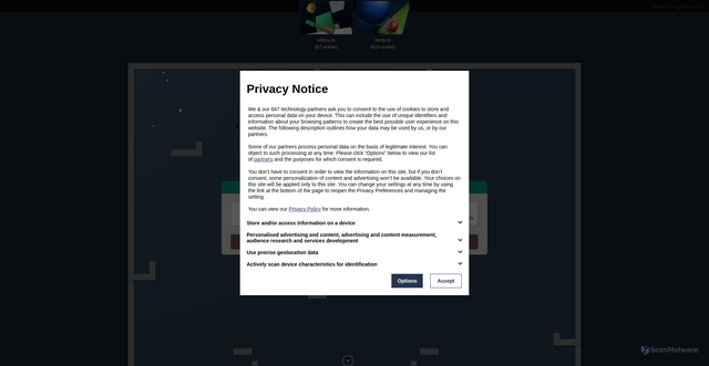 Security scan screenshot of https://bonk.io