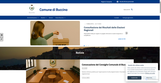 Security scan screenshot of https://www.comune.buccino.sa.it/