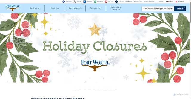 Security scan screenshot of https://www.fortworthtexas.gov/