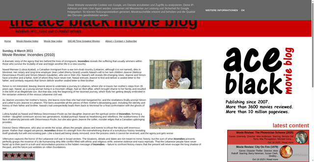 Security scan screenshot of https://www.theaceblackblog.com/2011/03/movie-review-incendies-2010.html