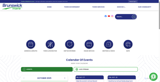 Security scan screenshot of https://brunswickme.gov/