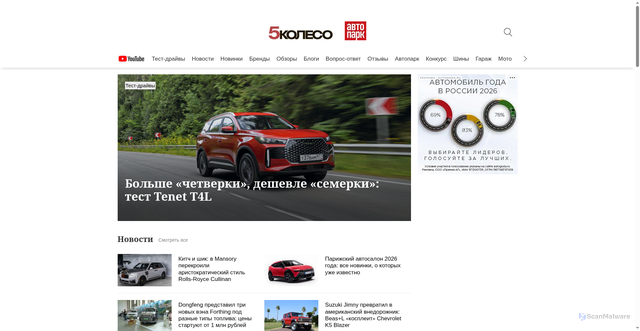 Security scan screenshot of https://5koleso.ru