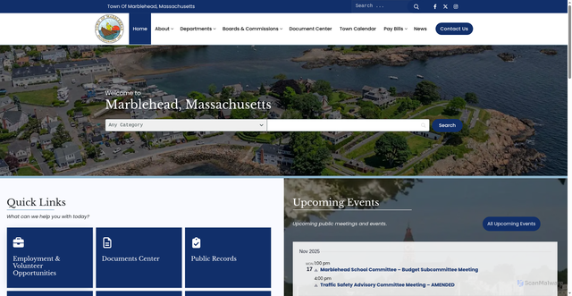 Security scan screenshot of https://marbleheadma.gov/