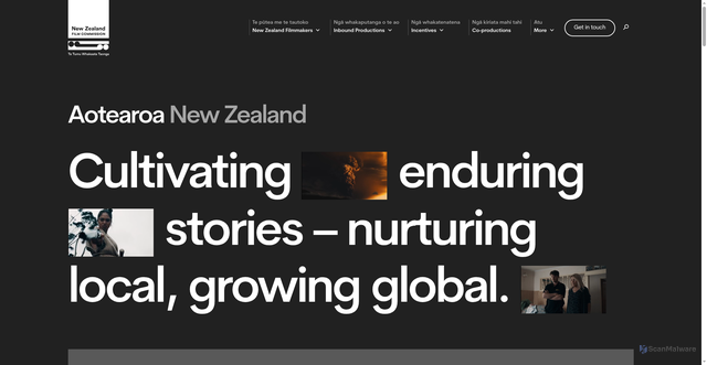 Security scan screenshot of https://www.nzfilm.co.nz/