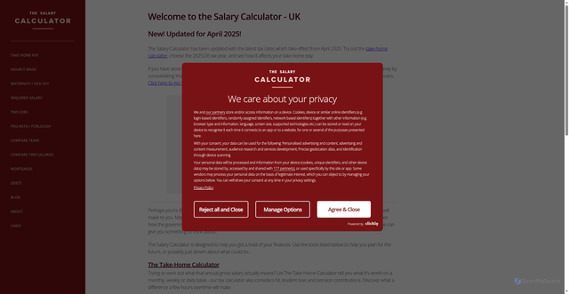 Security scan screenshot of https://www.thesalarycalculator.co.uk