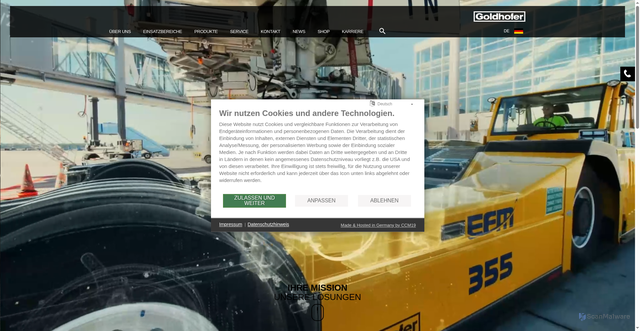 Security scan screenshot of https://goldhofer.com