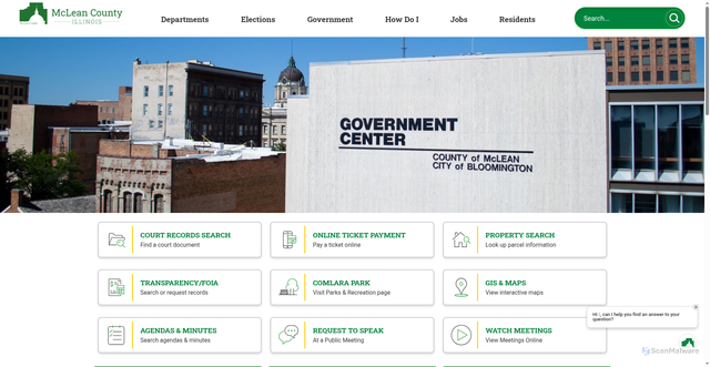 Security scan screenshot of https://mcleancountyil.gov/