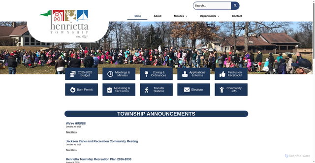 Security scan screenshot of https://henriettatownshipmi.gov/
