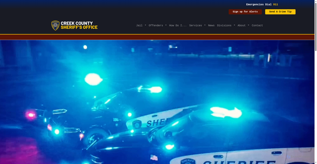Security scan screenshot of https://creekcountysheriff.gov/