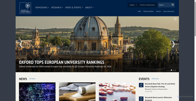 Security scan screenshot of https://www.ox.ac.uk
