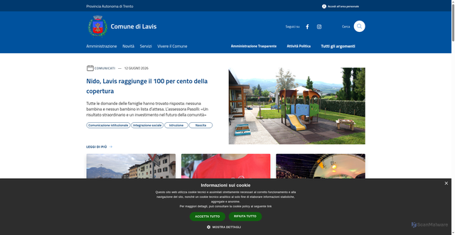Security scan screenshot of https://www.comune.lavis.tn.it