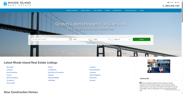 Security scan screenshot of https://www.searchrirealestate.com/