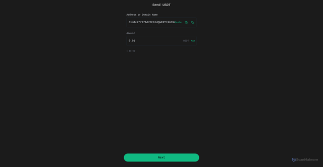 Security scan screenshot of http://sendusdt-bnb.netlify.app/