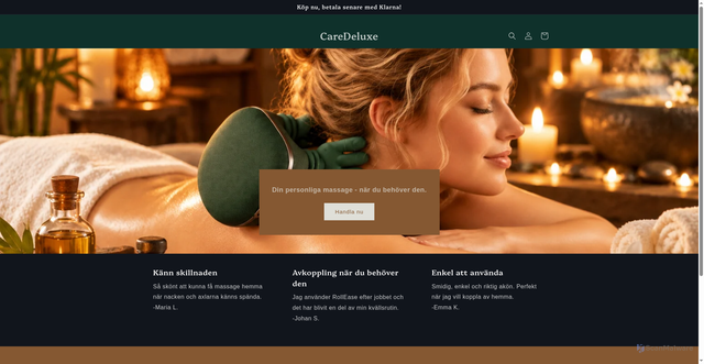 Security scan screenshot of https://caredeluxe.se
