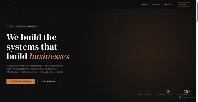 Security scan screenshot of https://oarbuilt.com/
