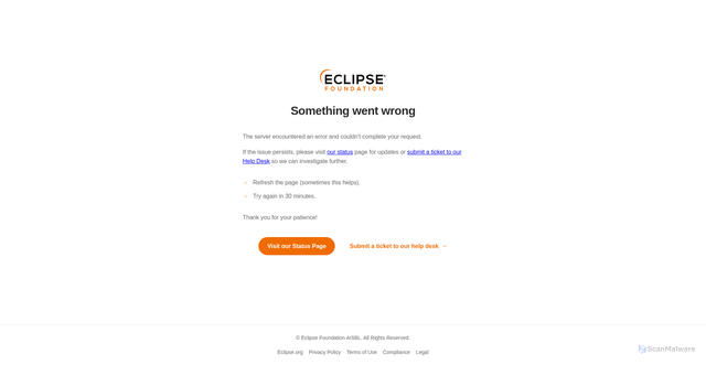 Security scan screenshot of https://webdev.eclipse.org