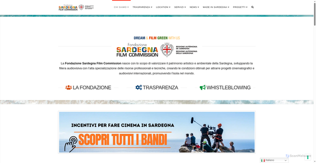 Security scan screenshot of https://www.sardegnafilmcommission.it