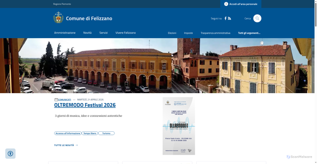 Security scan screenshot of https://www.comune.felizzano.al.it