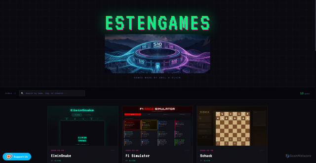 Security scan screenshot of https://estengames.se
