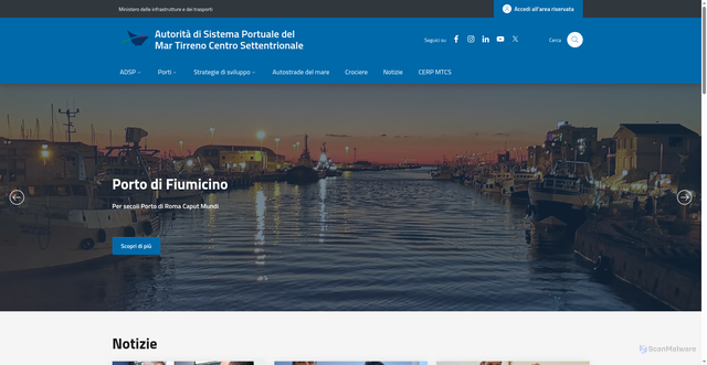 Security scan screenshot of https://www.portidiroma.it/