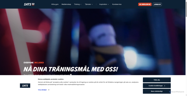 Security scan screenshot of https://www.sats.se/