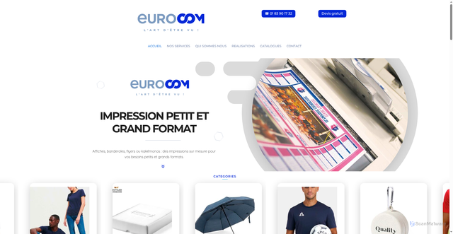 Security scan screenshot of https://www.eurocomfrance.fr