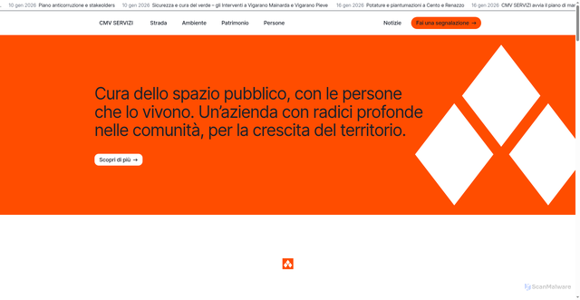 Security scan screenshot of https://www.cmvservizi.it/