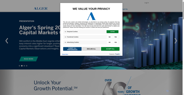 Security scan screenshot of https://alger.com