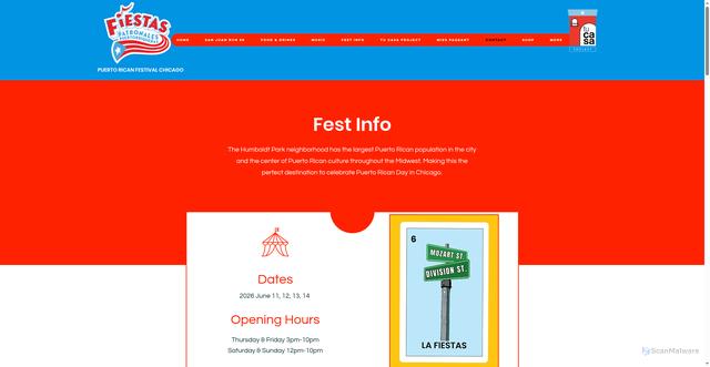 Security scan screenshot of https://www.puertoricanfest.com/fest-info