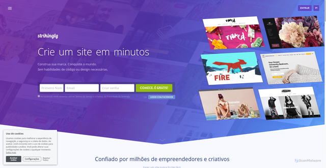Security scan screenshot of https://pt.strikingly.com
