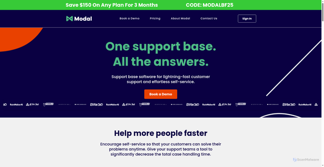 Security scan screenshot of https://modalsupport.com