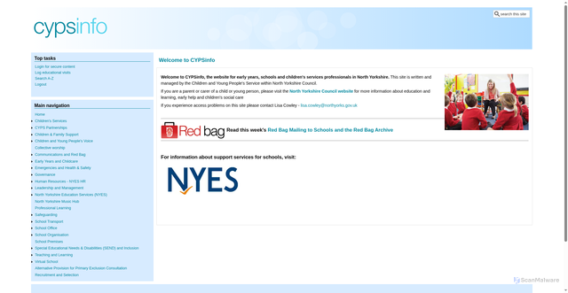 Security scan screenshot of https://cyps.northyorks.gov.uk/