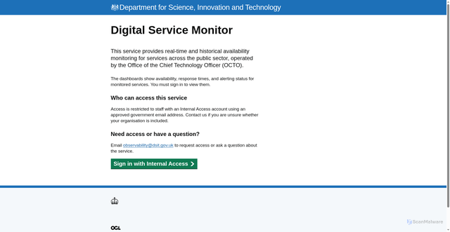 Security scan screenshot of http://monitoring.nonprod.observability.ukps.digital/