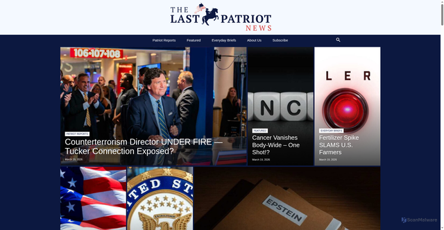 Security scan screenshot of https://thelastpatriotnews.com