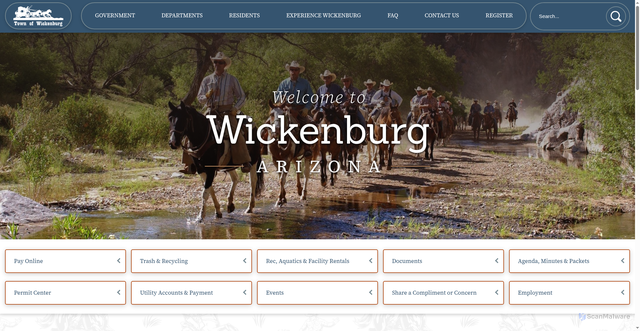 Security scan screenshot of https://wickenburgaz.gov/