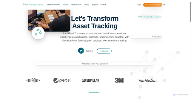 Security scan screenshot of https://intellitrack.com