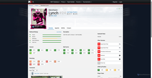 Security scan screenshot of https://www.muthead.com/19/players/66156/