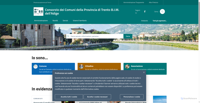 Security scan screenshot of https://www.bimtrento.it
