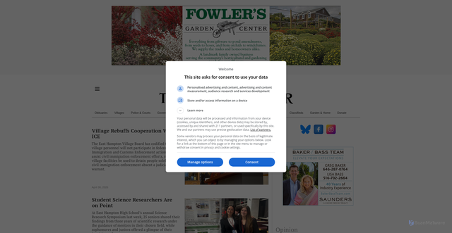Security scan screenshot of https://www.easthamptonstar.com