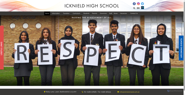 Security scan screenshot of https://www.icknield.beds.sch.uk/