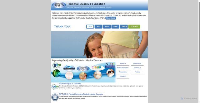 Security scan screenshot of https://www.perinatalquality.org