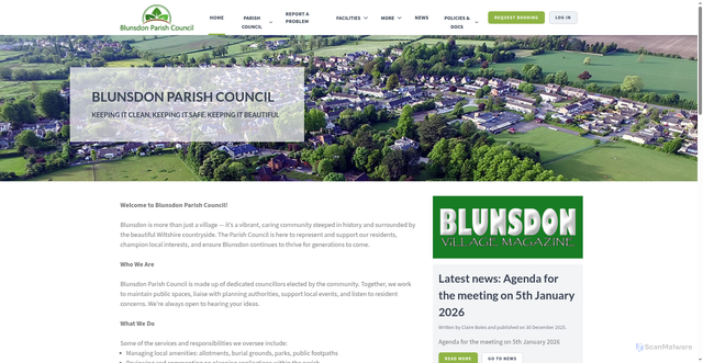 Security scan screenshot of https://blunsdonparishcouncil.co.uk