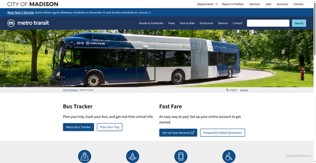 Security scan screenshot of https://www.cityofmadison.com/metro