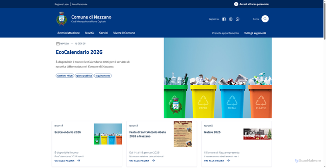 Security scan screenshot of https://comune.nazzano.rm.it/