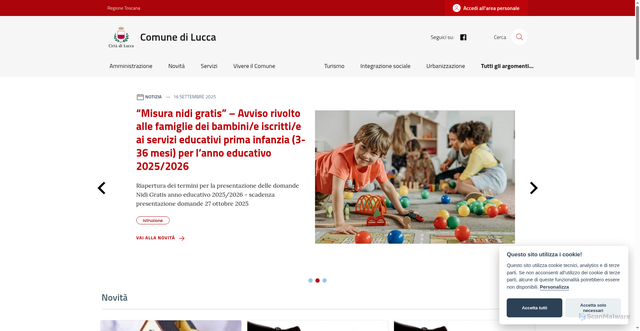 Security scan screenshot of https://www.comune.lucca.it/